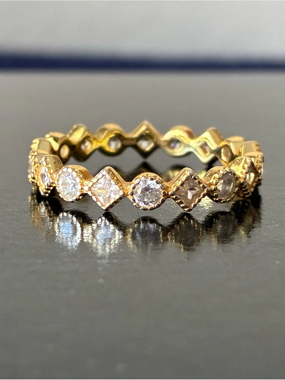 Sterling Silver Gold Tone Multi Shape Stacking Ring Sz 8